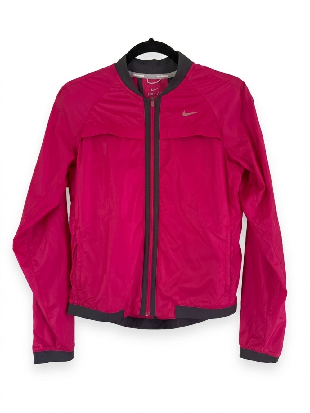 Nike Women’s Small Dri-FIT Sphere Bomber Running Jacket Pink Lightweight Y2K